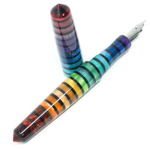 Jewel Tone Stripe Spreadbury Rainbow Loft Bespoke Fountain Pen JoWo/Bock #6