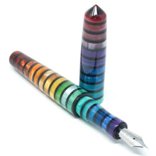 Load image into Gallery viewer, Jewel Tone Stripe Spreadbury Rainbow Loft Bespoke Fountain Pen JoWo/Bock #6