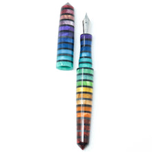 Load image into Gallery viewer, Jewel Tone Stripe Spreadbury Rainbow Loft Bespoke Fountain Pen JoWo/Bock #6