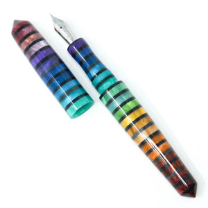 Jewel Tone Stripe Spreadbury Rainbow Loft Bespoke Fountain Pen JoWo/Bock #6