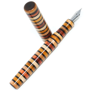 Tiger's Eye Stripe Highworth Loft Bespoke Fountain Pen JoWo/Bock #6