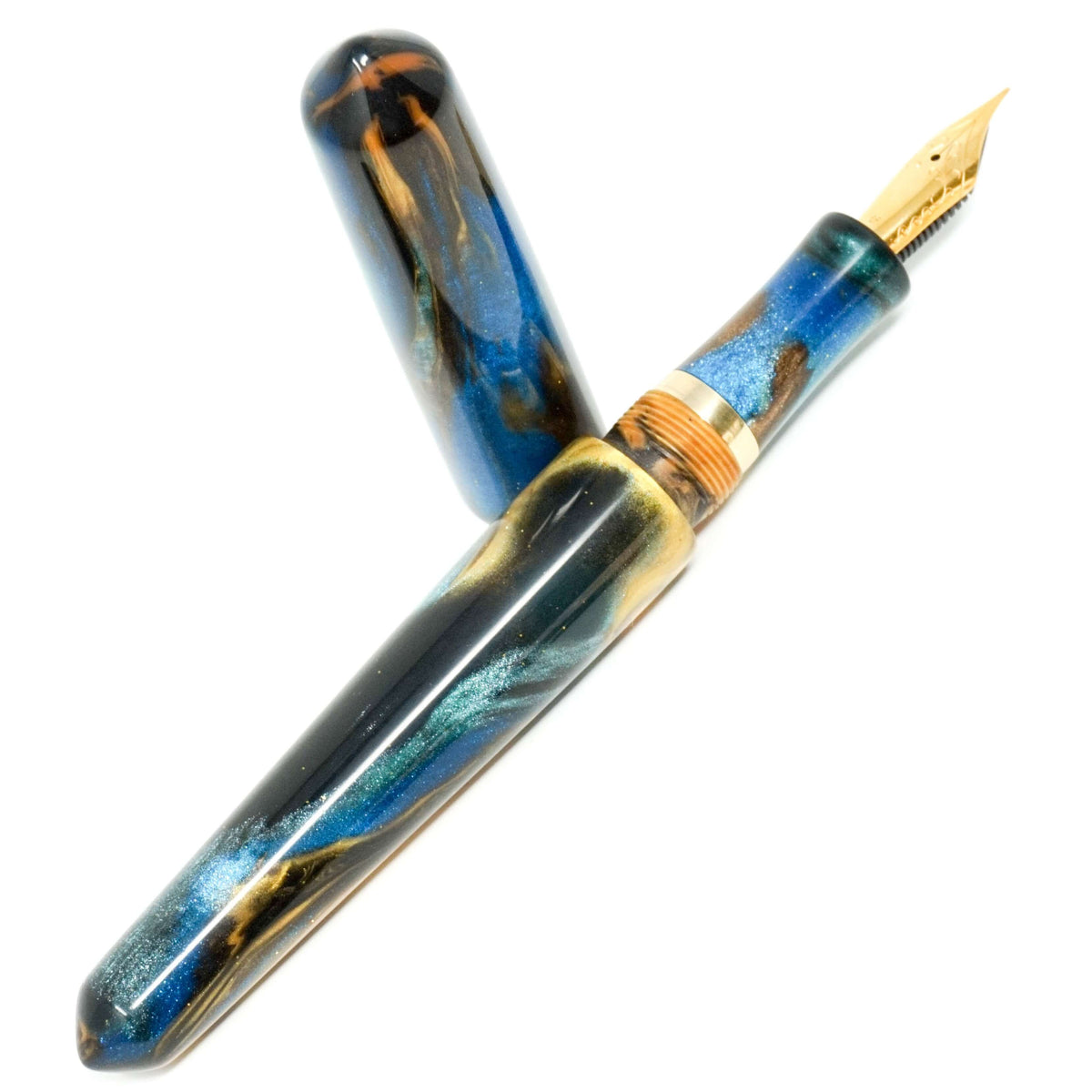 Golden Ocean 3 Spreadbury Loft Bespoke Fountain Pen JoWo/Bock #6