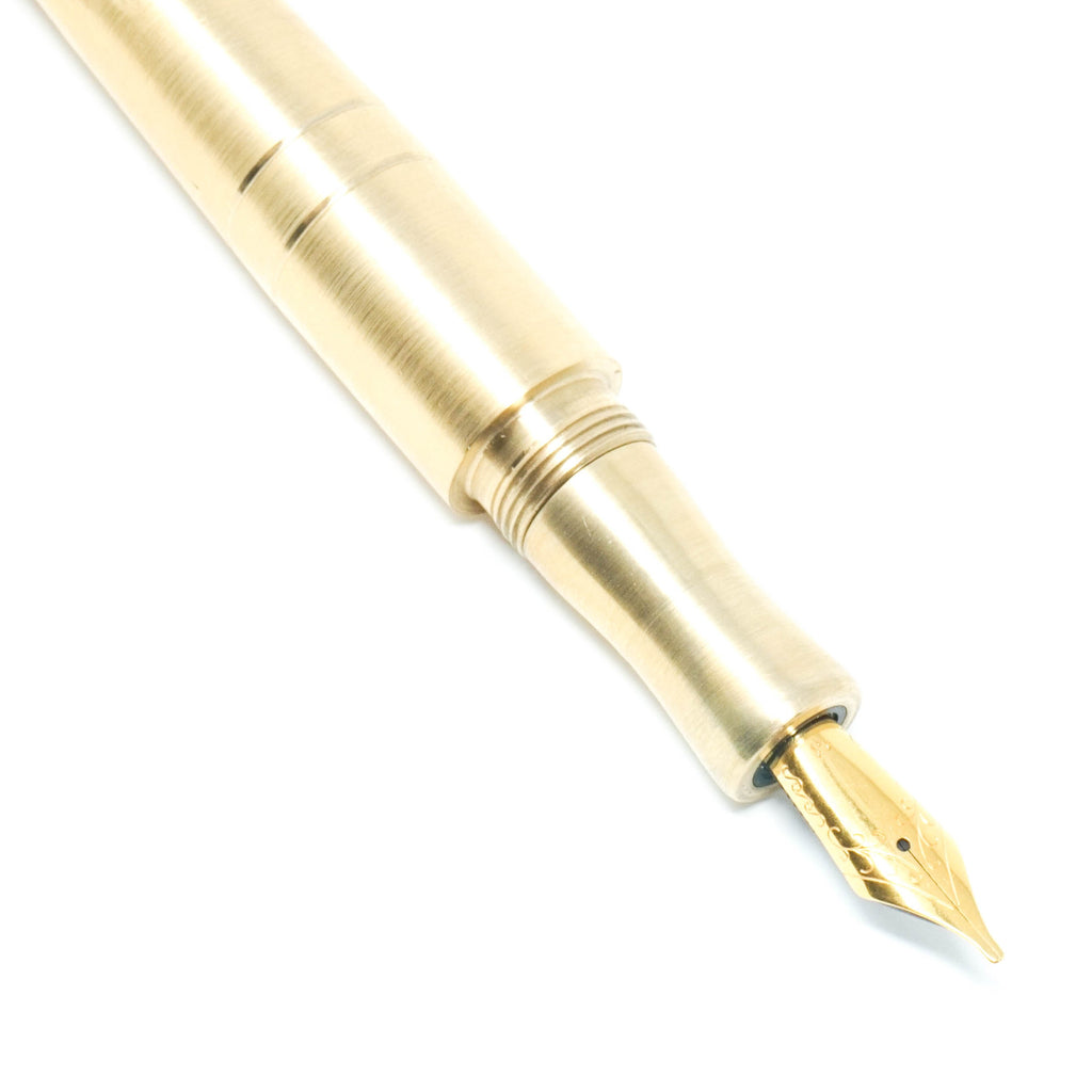 Brass ('Gold') Hammered Langley Loft Bespoke Fountain Pen JoWo/Bock #6